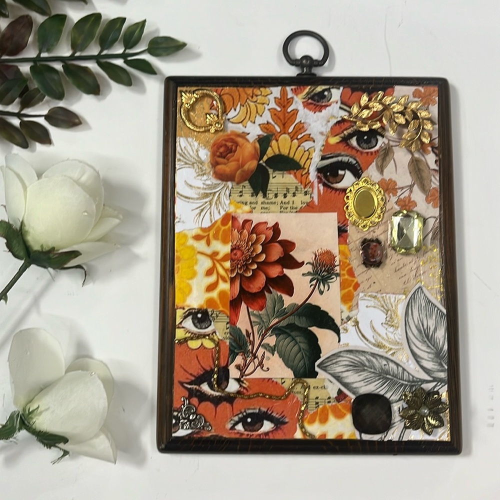 Orange Golden Maximalist MCM Ornate Vintage Decor